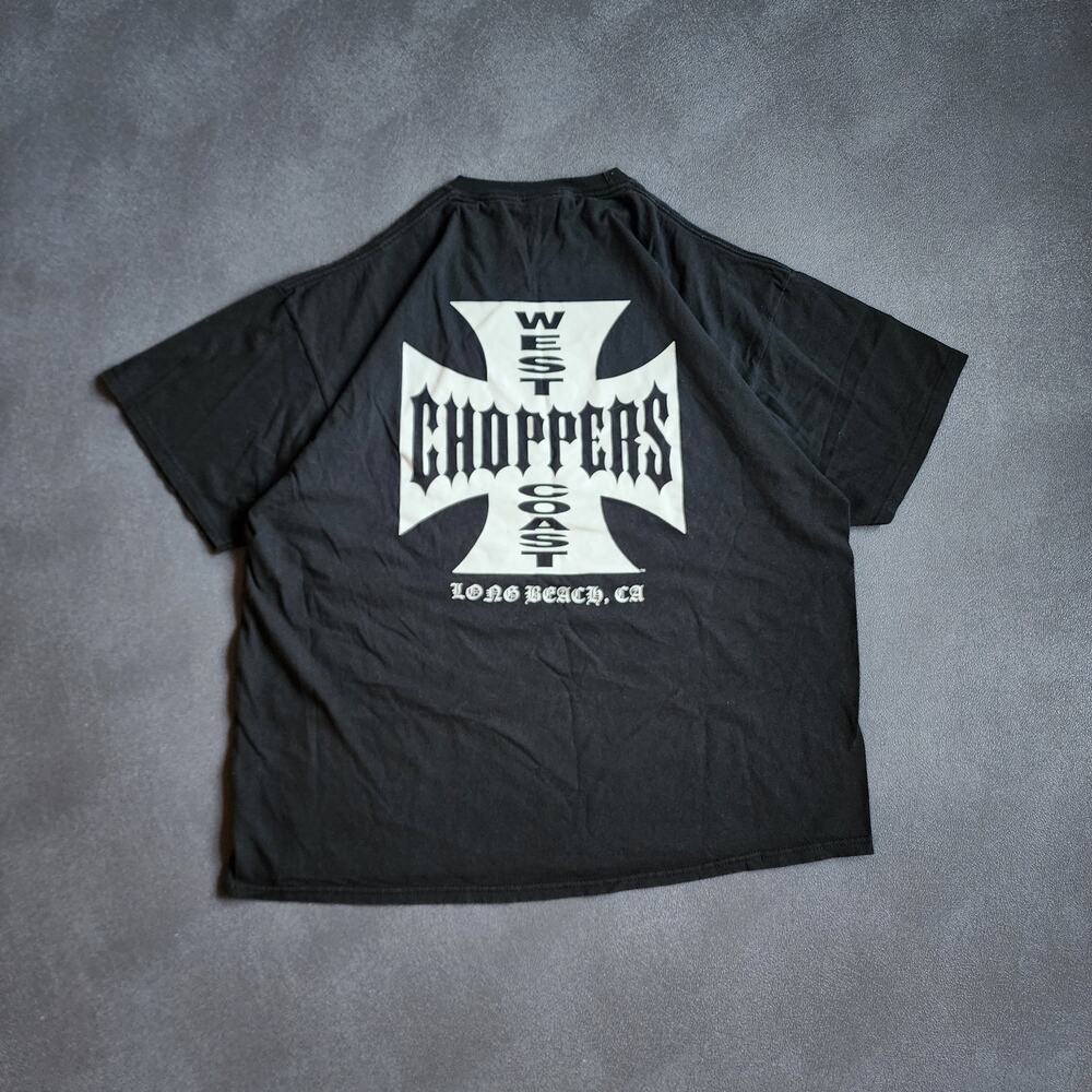 Vintage 90's West Coast Chopper Orange County Co. Black Shirt 4XL